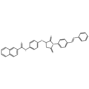2-Naphthalenecarboxamide, N-[4-[[2,5-dioxo-1-[4-(2-phenyldiazenyl)phenyl]-3-pyrrolidinyl]thio]phenyl]- Structure