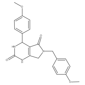 6-(4-methoxybenzyl)-4-(4-methoxyphenyl)-3,4,6,7-tetrahydro-1H-pyrrolo[3,4-d]pyrimidine-2,5-dione结构式