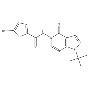 5-bromo-N-(1-(tert-butyl)-4-oxo-1H-pyrazolo[3,4-d]pyrimidin-5(4H)-yl)furan-2-carboxamide结构式