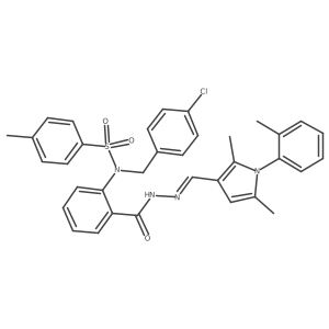 2-[[(4-Chlorophenyl)methyl][(4-methylphenyl)sulfonyl]amino]benzoic acid 2-[[2,5-dimethyl-1-(2-methylphenyl)-1H-pyrrol-3-yl]methylene]hydrazide结构式