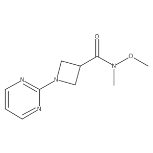 N-methoxy-n-methyl-1-(2-pyrimidinyl)-3-azetidinecarboxamide结构式