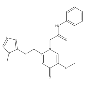 2-(5-methoxy-2-(((4-methyl-4H-1,2,4-triazol-3-yl)thio)methyl)-4-oxopyridin-1(4H)-yl)-N-phenylacetamide Structure