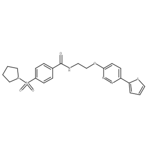 4-(pyrrolidin-1-ylsulfonyl)-N-(2-((6-(thiophen-2-yl)pyridazin-3-yl)oxy)ethyl)benzamide结构式
