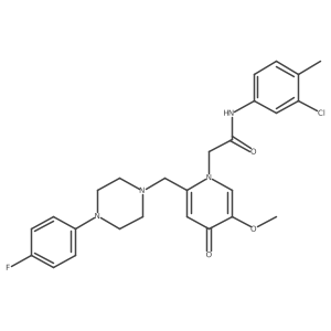 N-(3-chloro-4-methylphenyl)-2-(2-((4-(4-fluorophenyl)piperazin-1-yl)methyl)-5-methoxy-4-oxopyridin-1(4H)-yl)acetamide结构式