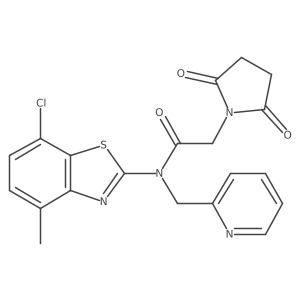 N-(7-chloro-4-methylbenzo[d]thiazol-2-yl)-2-(2,5-dioxopyrrolidin-1-yl)-N-(pyridin-2-ylmethyl)acetamide Structure