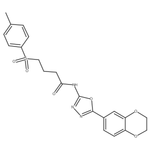 N-(5-(2,3-dihydrobenzo[b][1,4]dioxin-6-yl)-1,3,4-oxadiazol-2-yl)-4-tosylbutanamide结构式