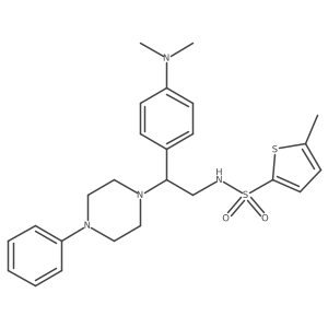 N-{2-[4-(dimethylamino)phenyl]-2-(4-phenylpiperazin-1-yl)ethyl}-5-methylthiophene-2-sulfonamide结构式