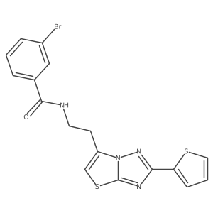 3-bromo-N-(2-(2-(thiophen-2-yl)thiazolo[3,2-b][1,2,4]triazol-6-yl)ethyl)benzamide结构式