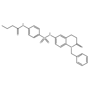 N-(4-(N-(1-benzyl-2-oxo-1,2,3,4-tetrahydroquinolin-6-yl)sulfamoyl)phenyl)butyramide结构式