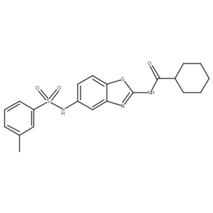 N-[5-[[(3-Methylphenyl)sulfonyl]amino]-2-benzothiazolyl]cyclohexanecarboxamide结构式