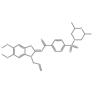(Z)-N-(3-allyl-5,6-dimethoxybenzo[d]thiazol-2(3H)-ylidene)-4-((2,6-dimethylmorpholino)sulfonyl)benzamide结构式