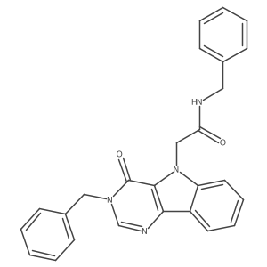 N-benzyl-2-(3-benzyl-4-oxo-3H-pyrimido[5,4-b]indol-5(4H)-yl)acetamide结构式