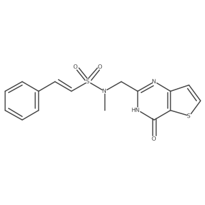 N-methyl-N-({4-oxo-1H,4H-thieno[3,2-d]pyrimidin-2-yl}methyl)-2-phenylethene-1-sulfonamide Structure