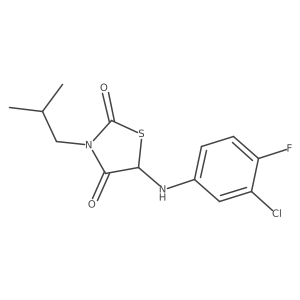 5-((3-Chloro-4-fluorophenyl)amino)-3-isobutylthiazolidine-2,4-dione Structure