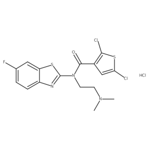 2,5-dichloro-N-(2-(dimethylamino)ethyl)-N-(6-fluorobenzo[d]thiazol-2-yl)thiophene-3-carboxamide hydrochloride Structure