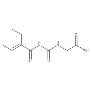 N-[[[(2E)-2-Ethyl-1-oxo-2-buten-1-yl]amino]carbonyl]glycine Structure