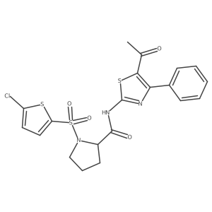 N-(5-acetyl-4-phenylthiazol-2-yl)-1-((5-chlorothiophen-2-yl)sulfonyl)pyrrolidine-2-carboxamide Structure