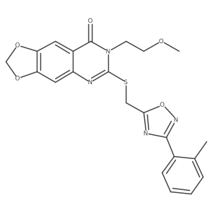 7-(2-methoxyethyl)-6-({[3-(2-methylphenyl)-1,2,4-oxadiazol-5-yl]methyl}sulfanyl)-2H,7H,8H-[1,3]dioxolo[4,5-g]quinazolin-8-one Structure