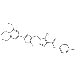 5-amino-N-(4-chlorophenyl)-1-{[5-methyl-2-(3,4,5-trimethoxyphenyl)-1,3-oxazol-4-yl]methyl}-1H-1,2,3-triazole-4-carboxamide结构式