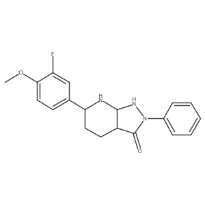 6-(3-fluoro-4-methoxyphenyl)-2-phenyl-3a,4,5,6,7,7a-hexahydro-1H-pyrazolo[3,4-b]pyridin-3-one结构式