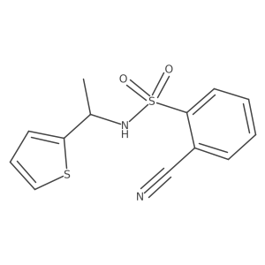 2-cyano-N-[1-(thiophen-2-yl)ethyl]benzene-1-sulfonamide结构式