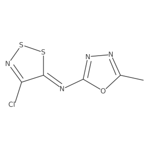 4-chloro-N-(5-methyl-1,3,4-oxadiazol-2-yl)-5-dithiazolimine结构式