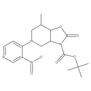 (3aR,7R,7aS)-tert-butyl 7-methyl-5-(3-nitropyridin-4-yl)-2-oxohexahydrooxazolo[4,5-c]pyridine-3(2H)-carboxylate Structure