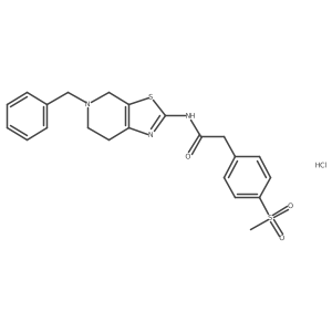 N-(5-benzyl-4,5,6,7-tetrahydrothiazolo[5,4-c]pyridin-2-yl)-2-(4-(methylsulfonyl)phenyl)acetamide hydrochloride Structure