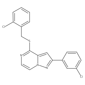 4-[(2-Chlorobenzyl)thio]-2-(3-chlorophenyl)pyrazolo[1,5-a]pyrazine Structure