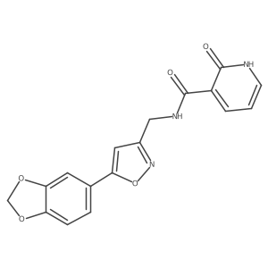 N-((5-(benzo[d][1,3]dioxol-5-yl)isoxazol-3-yl)methyl)-2-oxo-1,2-dihydropyridine-3-carboxamide Structure