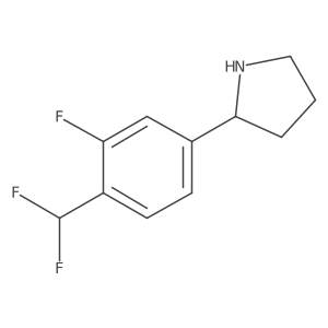 (S)-2-(4-(Difluoromethyl)-3-fluorophenyl)pyrrolidine Structure