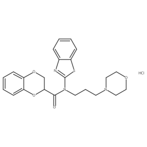 N-(benzo[d]thiazol-2-yl)-N-(3-morpholinopropyl)-2,3-dihydrobenzo[b][1,4]dioxine-2-carboxamide hydrochloride结构式