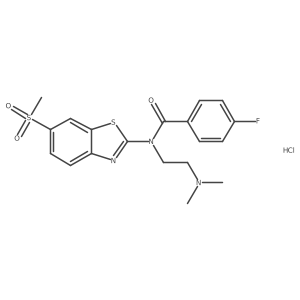 N-(2-(dimethylamino)ethyl)-4-fluoro-N-(6-(methylsulfonyl)benzo[d]thiazol-2-yl)benzamide hydrochloride Structure