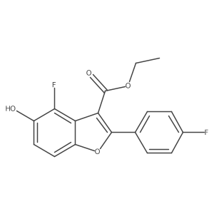 Ethyl 4-fluoro-2-(4-fluorophenyl)-5-hydroxybenzofuran-3-carboxylate结构式