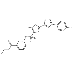 Ethyl 3-{5-[3-(4-fluorophenyl)-1,2,4-oxadiazol-5-YL]-2-methylthiophene-3-sulfonamido}benzoate Structure