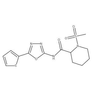 1-(methylsulfonyl)-N-(5-(thiophen-2-yl)-1,3,4-oxadiazol-2-yl)piperidine-2-carboxamide Structure