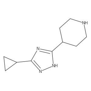 4-(3-cyclopropyl-1H-1,2,4-triazol-5-yl)piperidine结构式