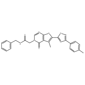 N-benzyl-2-(6-(3-(4-fluorophenyl)-1,2,4-oxadiazol-5-yl)-5-methyl-4-oxothieno[2,3-d]pyrimidin-3(4H)-yl)acetamide Structure