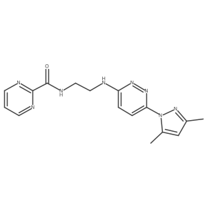 N-(2-((6-(3,5-dimethyl-1H-pyrazol-1-yl)pyridazin-3-yl)amino)ethyl)pyrimidine-2-carboxamide结构式