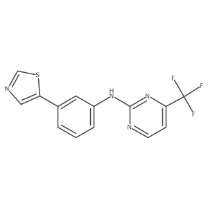 N-(3-thiazol-5-ylphenyl)-4-(trifluoromethyl)pyrimidin-2-amine结构式