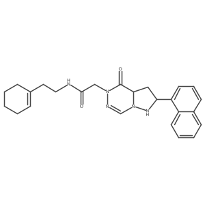 N-[2-(cyclohexen-1-yl)ethyl]-2-(2-naphthalen-1-yl-4-oxo-1,2,3,3a-tetrahydropyrazolo[1,5-d][1,2,4]triazin-5-yl)acetamide结构式