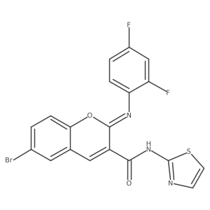 (2Z)-6-bromo-2-[(2,4-difluorophenyl)imino]-N-(1,3-thiazol-2-yl)-2H-chromene-3-carboxamide结构式