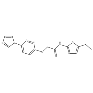 2-((6-(1H-imidazol-1-yl)pyridazin-3-yl)thio)-N-(5-ethyl-1,3,4-thiadiazol-2-yl)acetamide结构式