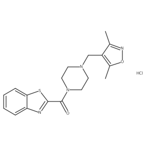 Benzo[d]thiazol-2-yl(4-((3,5-dimethylisoxazol-4-yl)methyl)piperazin-1-yl)methanone hydrochloride Structure