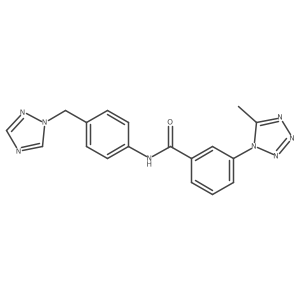 3-(5-methyl-1H-tetrazol-1-yl)-N-[4-(1H-1,2,4-triazol-1-ylmethyl)phenyl]benzamide Structure
