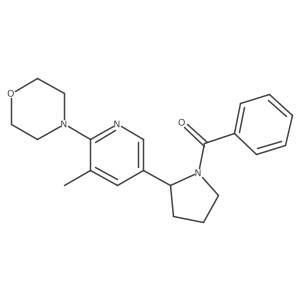 [2-(5-methyl-6-morpholino-3-pyridyl)pyrrolidin-1-yl]-phenyl-methanone结构式