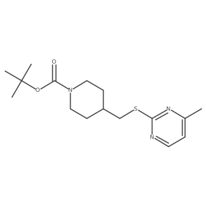 4-(4-Methyl-pyrimidin-2-ylsulfanylmethyl)-piperidine-1-carboxylic acid tert-butyl ester结构式