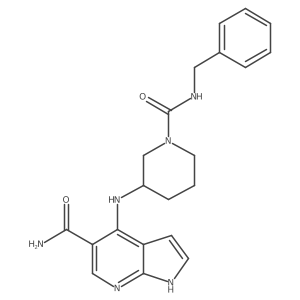 4-((1-(benzylcarbamoyl)piperidin-3-yl)amino)-1H-pyrrolo[2,3-b]pyridine-5-carboxamide结构式