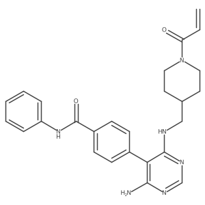 4-(4-(((1-acryloylpiperidin-4-yl)methyl)amino)-6-aminopyrimidin-5-yl)-N-phenylbenzamide结构式