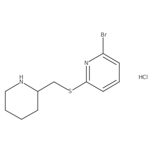 2-Bromo-6-((piperidin-2-ylmethyl)thio)pyridine hydrochloride结构式
